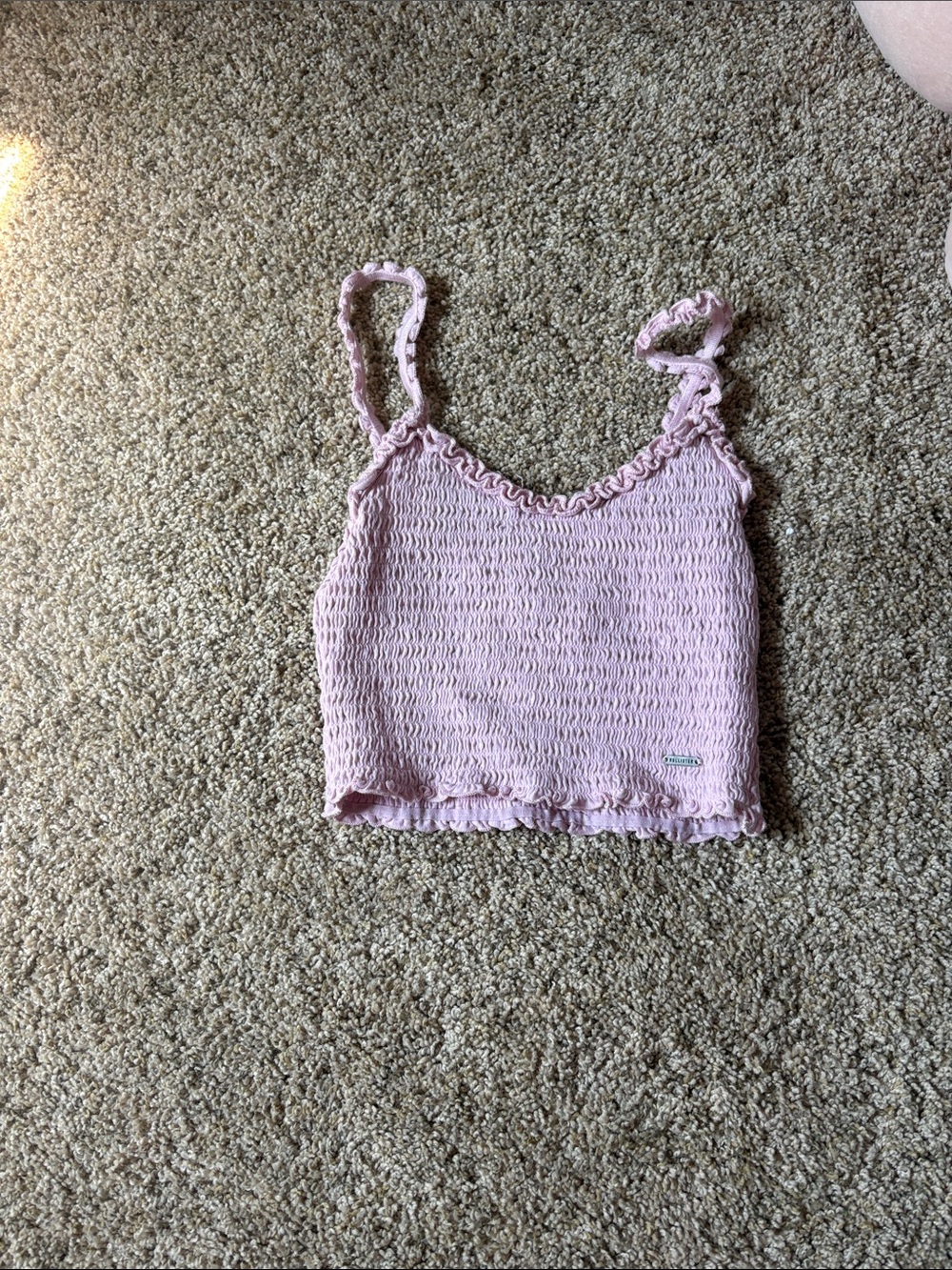 Hollister Light Pink Smocked Ruffle Cami